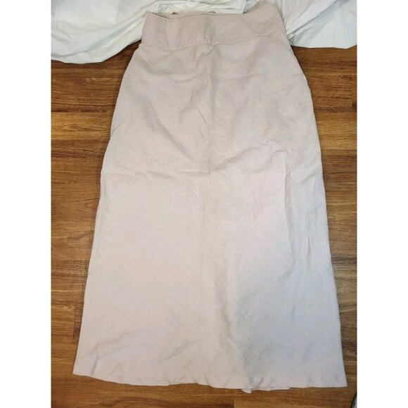J. Jill Maxi‎ Skirt 10T Light Pink Linen  Boho Peasant Prairie Cottage Summer - Picture 1 of 4